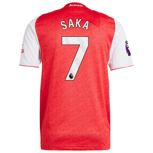 Bukayo Saka Arsenal adidas 2025/26 Home Player Jersey - Red