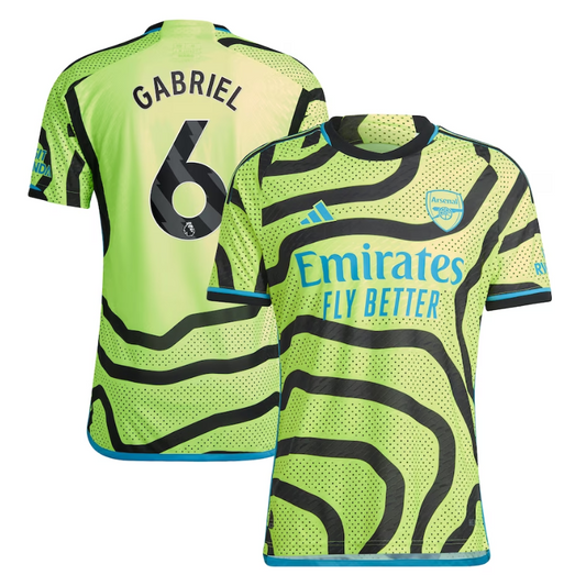 Gabriel Arsenal Away Shirt 2023-24  Jersey Player - Yellow