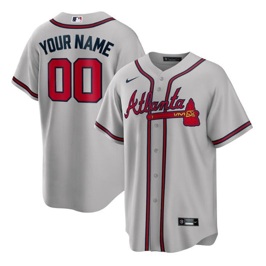 Atlanta Braves Road Unisex Custom Pro Jersey - Gray - Champions Jerseys