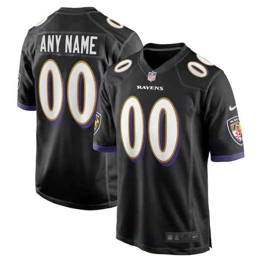 Baltimore Ravens Unisex Alternate Custom Game Jersey - Black - Champions Jerseys