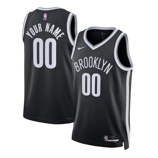 Brooklyn Nets Unisex Shirt 2022/23 Swingman Customized Jersey Black - Icon Edition - Champions Jerseys