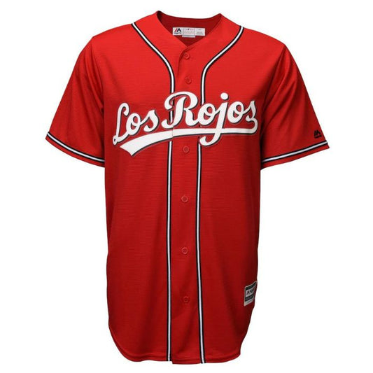 Cincinnati Reds Team Alternate Los Rojos Cool Base Custom Jersey - Scarlet - Champions Jerseys