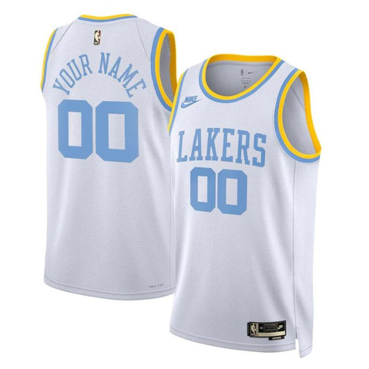 Los Angeles Lakers Unisex 2022/23 Custom Swingman Pro Jersey - Classic Edition - White - Champions Jerseys