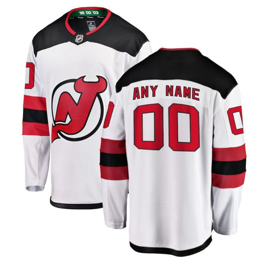 New Jersey Devils Unisex Away Breakaway Custom Pro Jersey - White - Champions Jerseys