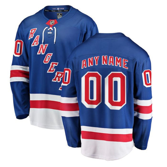 New York Rangers Unisex Home Breakaway Pro Custom Jersey - Blue - Champions Jerseys