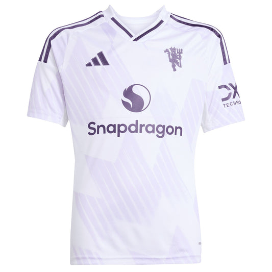Manchester United adidas Youth 2025/26 Away Custom Jersey - White