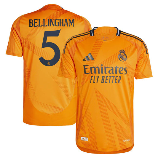 Real Madrid adidas Away Authentic Shirt 2024-25 with Bellingham 5 printing