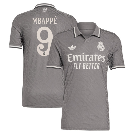 Real Madrid adidas Third Authentic Shirt 2024-25 with MBAPPE printing