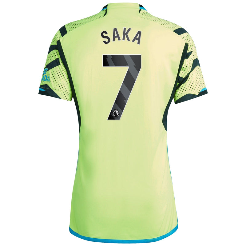 Bukayo Saka Arsenal adidas 2023/24 Away Player Jersey - Yellow