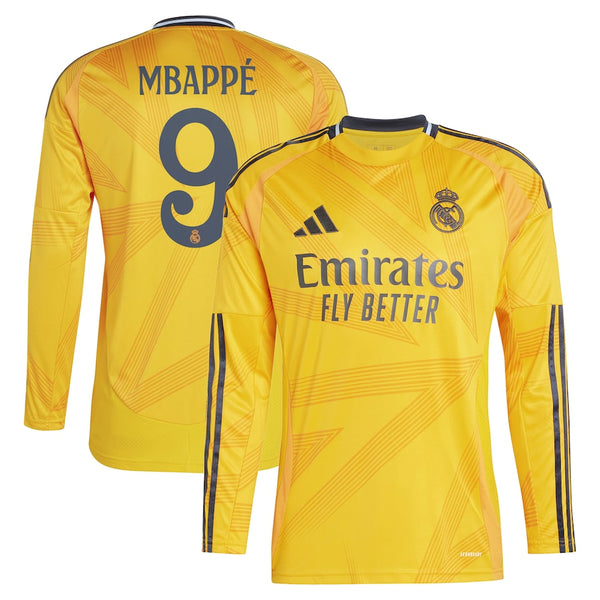 Kylian Mbappé Real Madrid adidas 2024/25 Away Long Sleeve Player Jersey - Orange