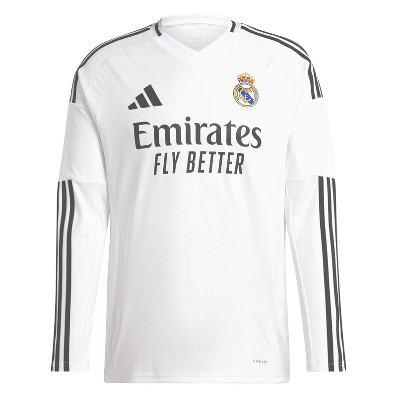 Real Madrid adidas 2024/25 Home Custom Long Sleeve Jersey - White