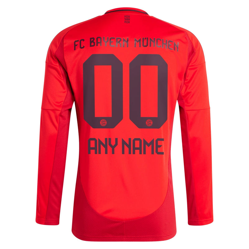 Bayern Munich adidas 2024/25 Home  Long Sleeve Custom Jersey - Red