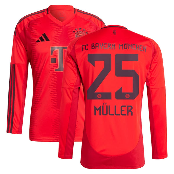 Thomas Müller Bayern Munich adidas 2024/25 Home Long Sleeve Player Jersey - Red