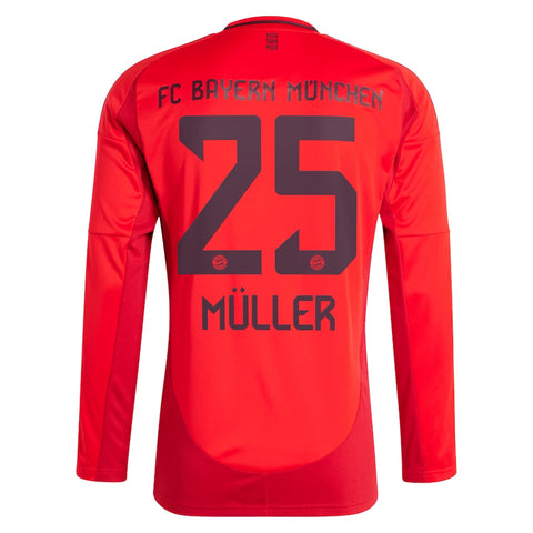 Thomas Müller Bayern Munich adidas 2024/25 Home Long Sleeve Player Jersey - Red