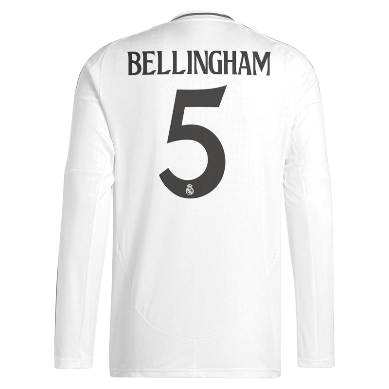 Jude Bellingham Real Madrid adidas 2024/25 Home Long Sleeve Player Jersey Authentic - White