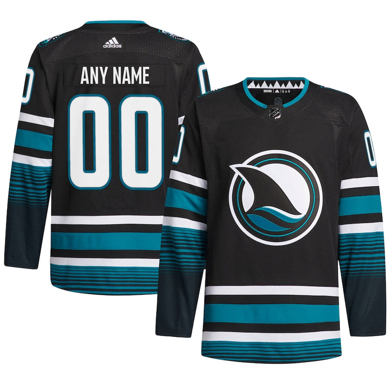 San Jose Sharks adidas Alternate Primegreen Authentic Custom Jersey - Black