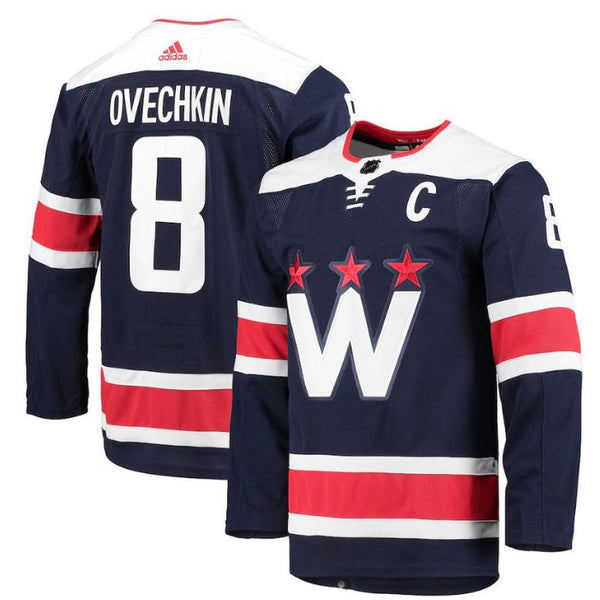 Alexander Ovechkin Washington Capitals Team Alternate Captain Patch Primegreen Pro Player Jersey - Navy - Champions Jerseys