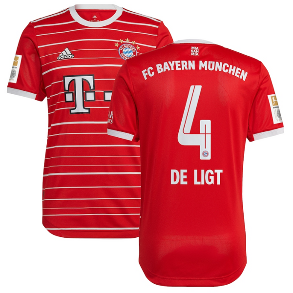 FC Bayern Munich Home Shirt 2022-23 with De Ligt 4 printing Jersey - - Jersey Teams World