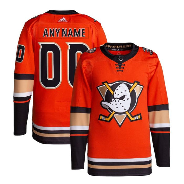 Anaheim Ducks Unisex Alternate Primegreen Pro Custom Jersey - Orange - Champions Jerseys