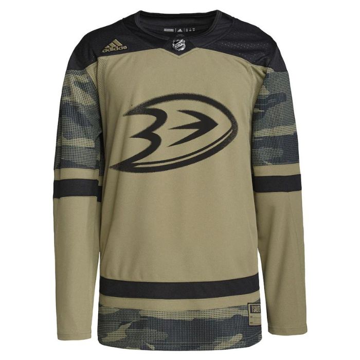 Anaheim Ducks Unisex Military Appreciation Team Custom Practice Jersey - Camo - Champions Jerseys