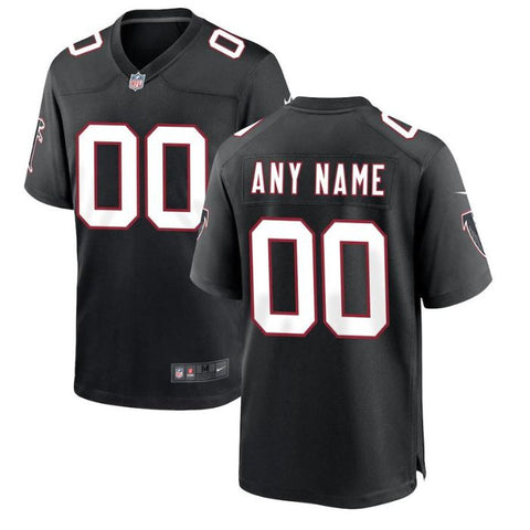 Atlanta Falcons Unisex Throwback Customized Game Jersey - Black - Champions Jerseys