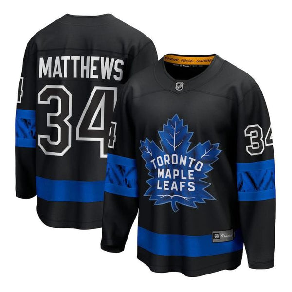 Auston Matthews Toronto Maple Leafs Team Alternate Premier Breakaway Reversible Unisex Player Jersey - Black - Champions Jerseys