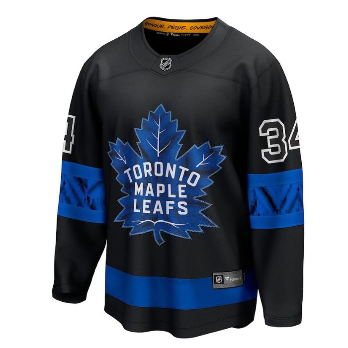 Auston Matthews Toronto Maple Leafs Team Alternate Premier Breakaway Reversible Unisex Player Jersey - Black - Champions Jerseys