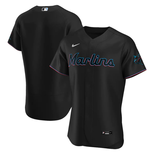 Black Miami Marlins Alternate Team Customized Jersey - Champions Jerseys