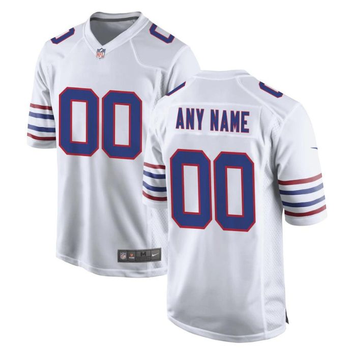 Buffalo Bills Unisex Shirt Alternate Custom Game Jersey - White - Champions Jerseys
