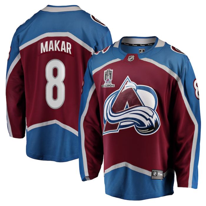 Cale Makar Colorado Avalanche Team 2022 Stanley Cup Champions Breakaway Patch Unisex Player Jersey - Burgundy - Champions Jerseys