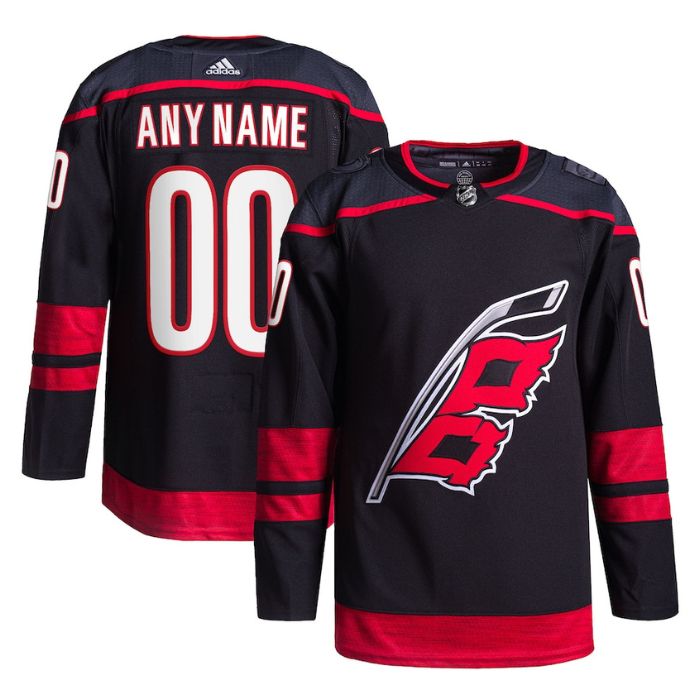 Carolina Hurricanes Unisex Alternate Primegreen Pro Custom Jersey - Black - Champions Jerseys