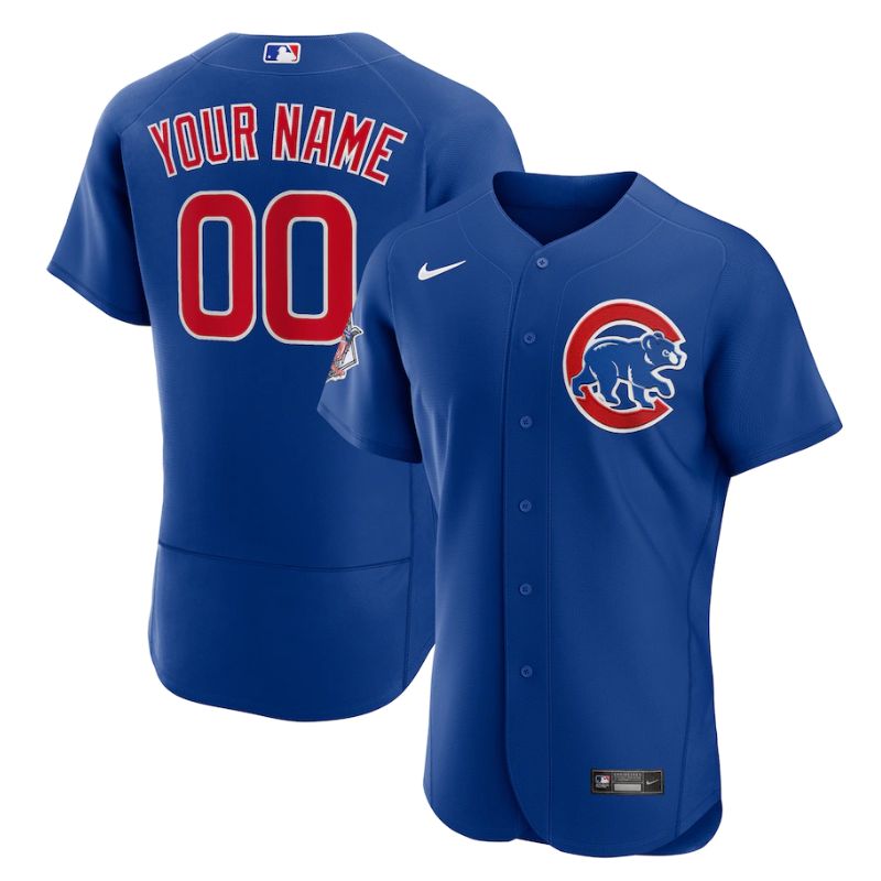 Chicago Cubs Team Alternate Pro Official Custom Jersey - Royal - Champions Jerseys