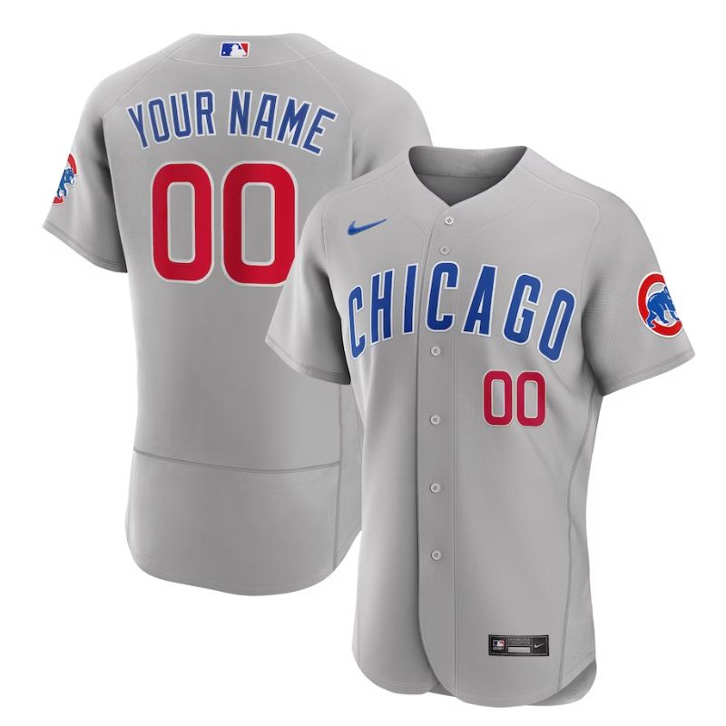 Chicago Cubs Team Road Pro Official Unisex Custom Jersey - Gray - Champions Jerseys