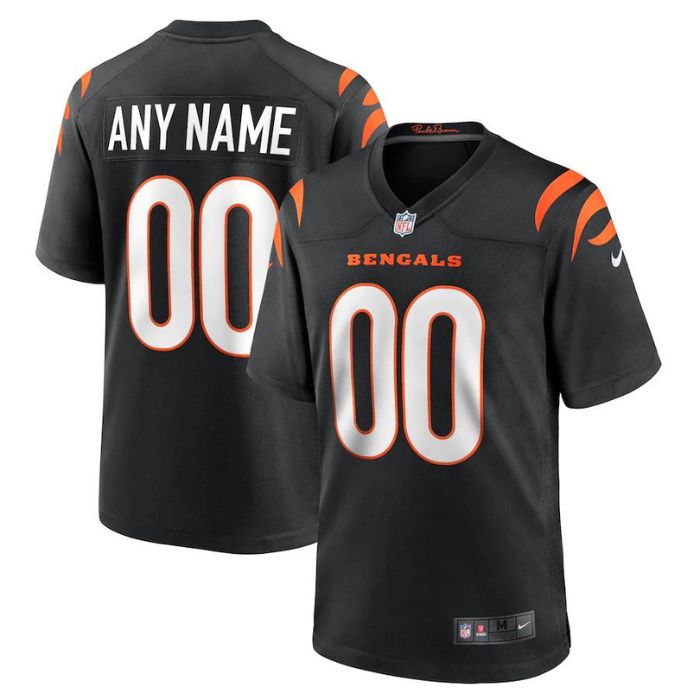 Cincinnati Bengals Unisex Shirt Game Custom Jersey - Black - Champions Jerseys