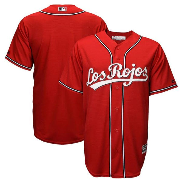 Cincinnati Reds Team Alternate Los Rojos Cool Base Custom Jersey - Scarlet - Champions Jerseys