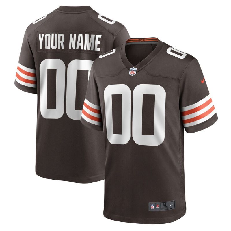 Cleveland Browns Team Unisex Customized Game Pro Jersey - Brown - Champions Jerseys