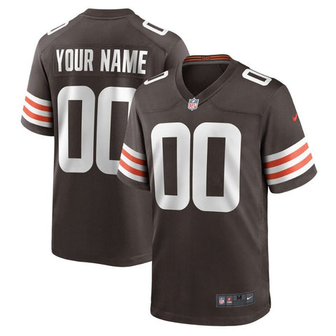 Cleveland Browns Team Unisex Customized Game Pro Jersey - Brown - Champions Jerseys