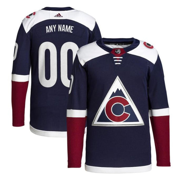 Colorado Avalanche Unisex Alternate Primegreen Pro Custom Jersey - Navy - Champions Jerseys