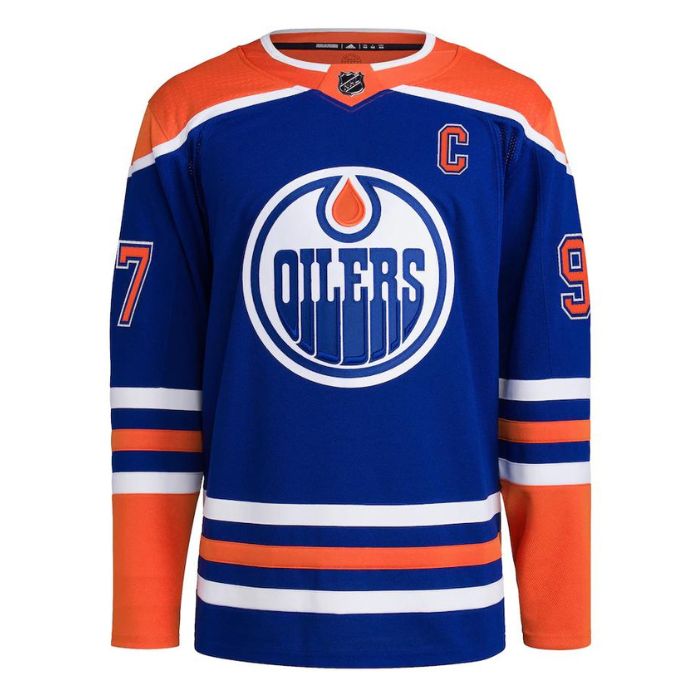 Connor McDavid Edmonton Oilers Team Home Primegreen Unisex Pro Player Jersey - Royal - Champions Jerseys