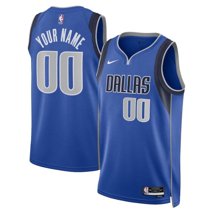 Dallas Mavericks Unisex 2022/23 Swingman Custom Jersey Royal - Icon Edition - Champions Jerseys