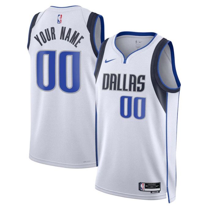 Dallas Mavericks Unisex 2022/23 Swingman Custom Jersey White - Association Edition - Champions Jerseys