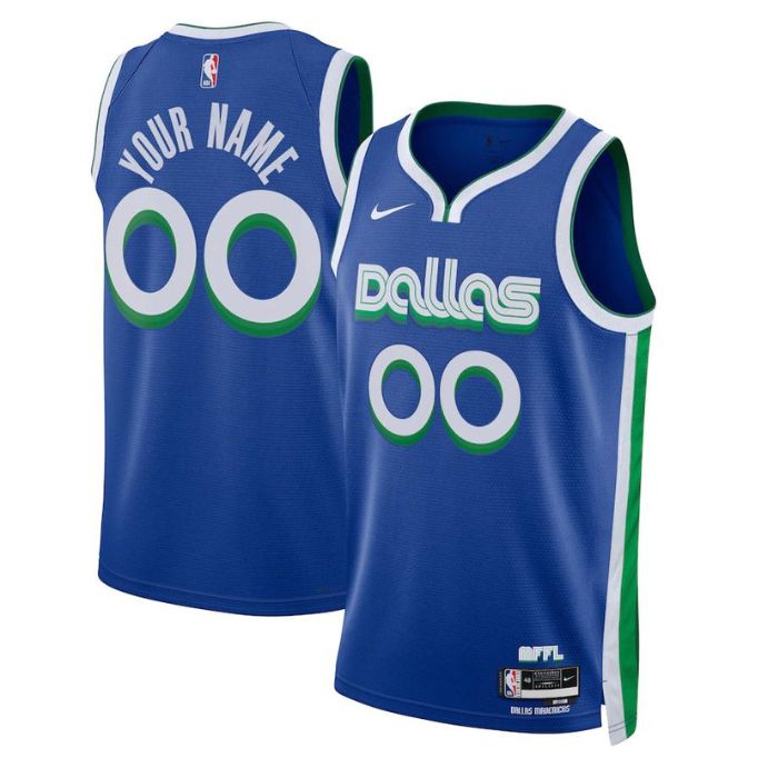 Dallas Mavericks Unisex 2022/23 Swingman Custom Pro Jersey - City Edition - Blue - Champions Jerseys