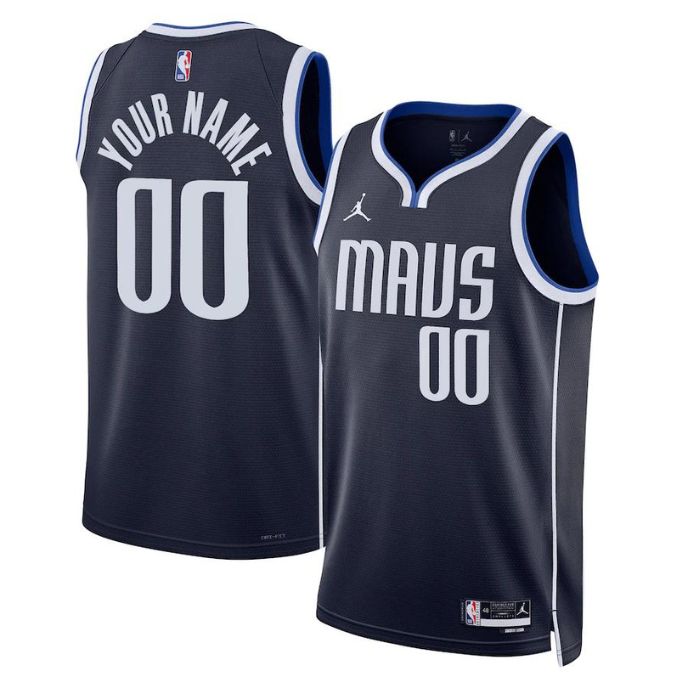 Dallas Mavericks Unisex 2022/23 Swingman Custom Pro Jersey - Statement Edition - Navy - Champions Jerseys