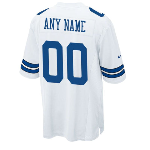 Dallas Cowboys Team Customized Pro Game Jersey - White - Champions Jerseys