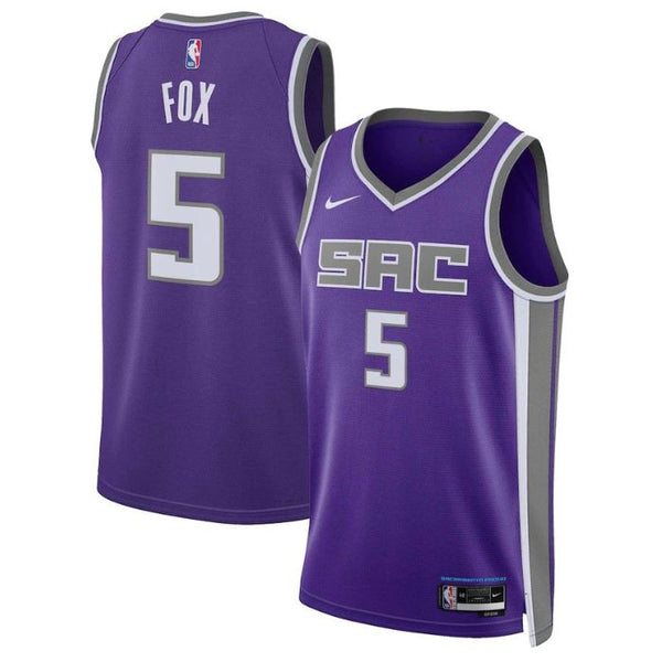 De'Aaron Fox Sacramento Kings Unisex 2022/23 Swingman Jersey - Icon Edition - Purple - Champions Jerseys