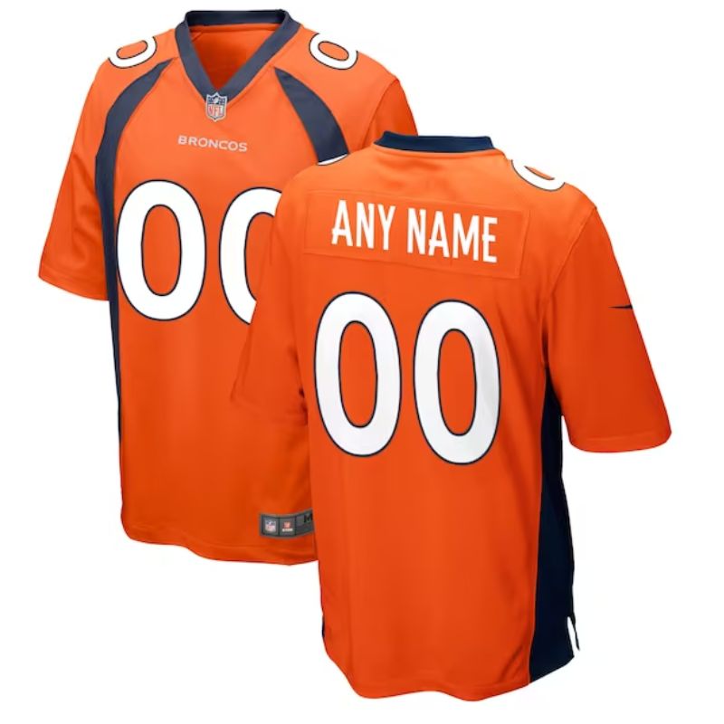 Denver Broncos Team Custom Game Jersey - Orange - Champions Jerseys