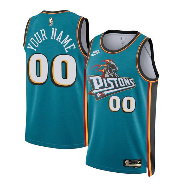 Detroit Pistons Unisex 2022/23 Custom Swingman Pro Custom Jersey - Classic Edition - Teal - Champions Jerseys