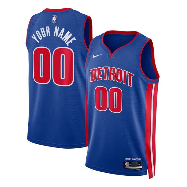 Detroit Pistons Unisex 2022/23 Swingman Custom Pro Jersey Blue - Icon Edition - Champions Jerseys