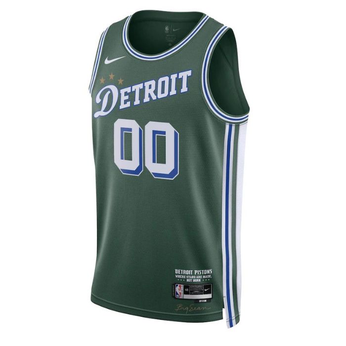 Detroit Pistons Unisex 2022/23 Swingman Custom Pro Official Jersey - City Edition - Green - Champions Jerseys