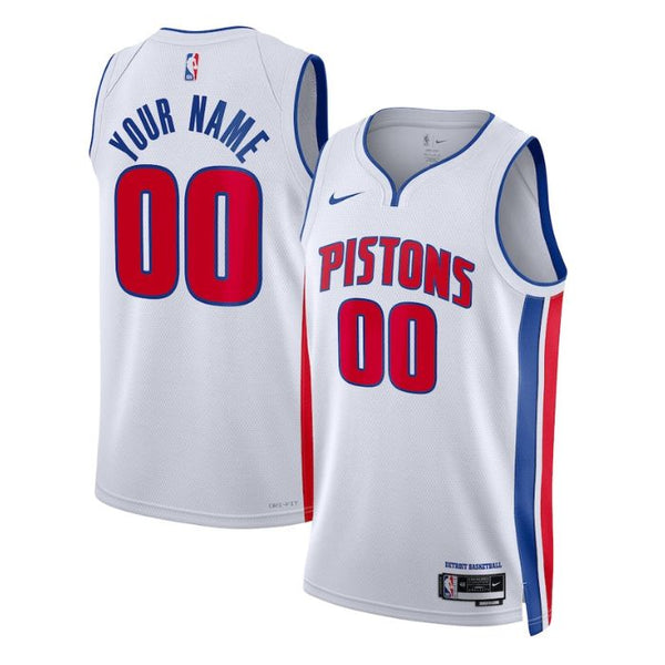 Detroit Pistons Unisex 2022/23 Swingman Customized Pro Jersey White - Association Edition - Champions Jerseys